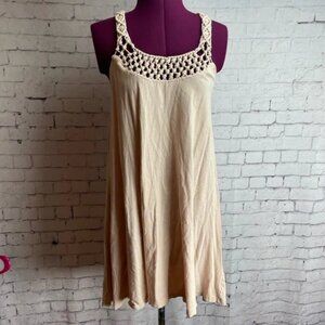 Billabong Women’s Mini Dress – Light Pink Tan (Size L) | Boho Chic & Effortless